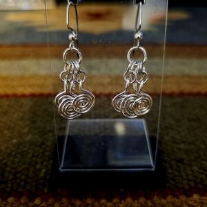 Elegant Silver Spiral Earrings